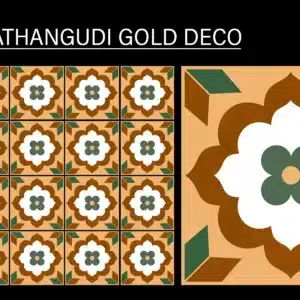 JH Athangudi Gold Decor 1x1 ft tile – traditional 20x20 cm tiles with designs | Tile House in Chennai, showroom in Redhills