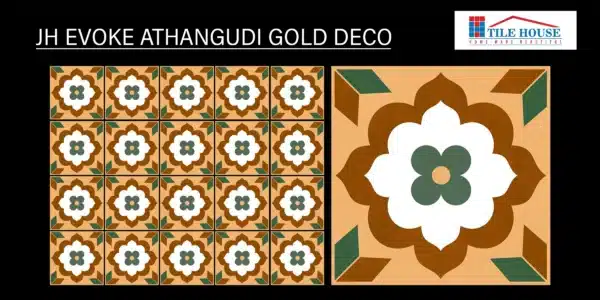JH Athangudi Gold Decor 1x1 ft tile – traditional 20x20 cm tiles with designs | Tile House in Chennai, showroom in Redhills