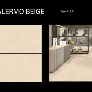 Interior using OND Palermo Beige 6x4 ft tiles – inviting tiles with designs | Tile House in Chennai