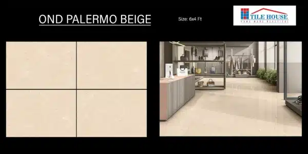 Interior using OND Palermo Beige 6x4 ft tiles – inviting tiles with designs | Tile House in Chennai