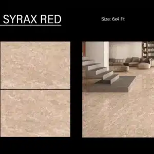 Interior with OND Syrax Red tiles – striking 6x4 ft floor tiles design | Tile House in Chennai