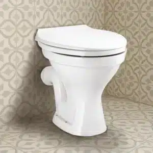 Ruby EWC – floor-mounted European toilet with curved design | Johnson sanitaryware | Tile House showroom, Redhills, Chennai