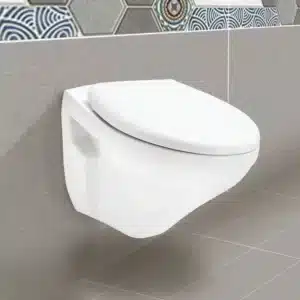 Venice wall-hung closet – elegant wall-mounted toilet unit | Johnson sanitaryware | Tile House showroom, Madipakkam