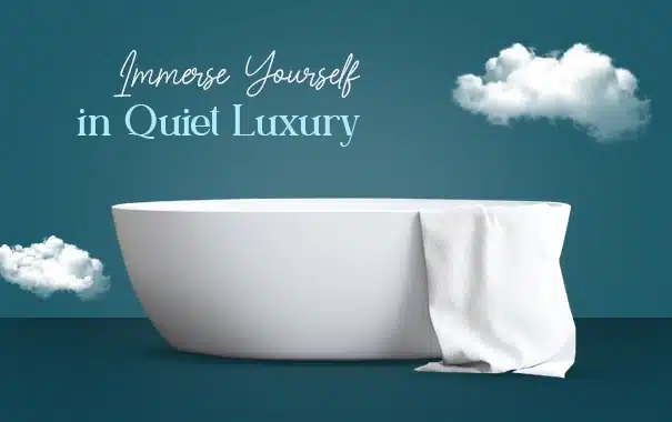 Luxury freestanding bathtub with towel, serene bathroom setup | Tile House Mint, Vadapalani, Redhills, Madipakkam, Puzhal, Chennai