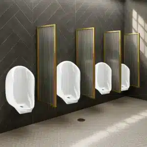 Topaz Half Stall urinal – semi-privacy wall-mounted urinal | Johnson sanitaryware | Tile House showroom, Puzhal, Chennai