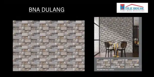 BNA Dulang – 18x12 inch elevation tile with raw stone texture | Johnson Tiles | Tile House showroom, Redhills, Chennai