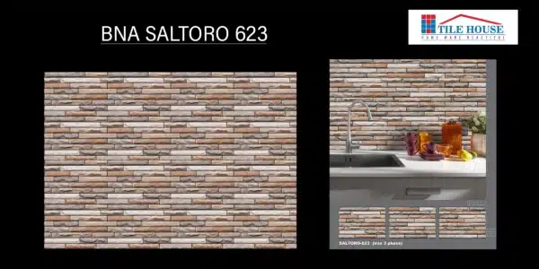 BNA Saltoro 623 – 18x12 inch elevation tile in earthy brown tone | Johnson Tiles | Tile House showroom, Vadapalani