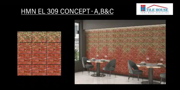 HMN EL 309 Concept – 18x12 inch highlight elevation tile | Johnson Tiles | Tile House showroom, Vadapalani