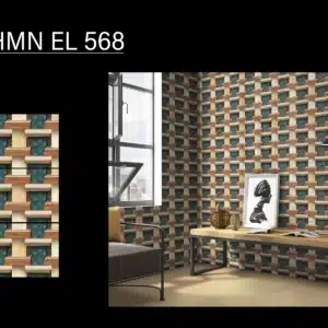 HMN EL 568 – 18x12 inch elevation tile with textured surface | Johnson Tiles | Tile House showroom, Madipakkam