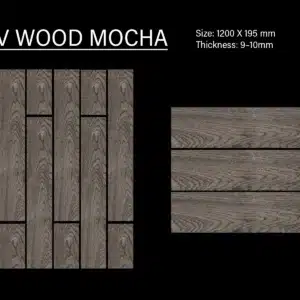 JH Romanov Wood Mocha tile – mocha-toned 4x0.65 ft wood tile | Tile House in Chennai, showroom in Madipakkam
