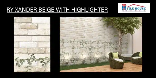 Xandar Beige Highlight – 18x12 inch wall highlight tile for elevation | Johnson Tiles | Tile House Vadapalani showroom