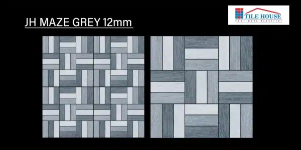 JH Maze Grey tile – patterned 40x40 parking tiles with grip finish | Tile House in Chennai, showroom in Vadapalani
