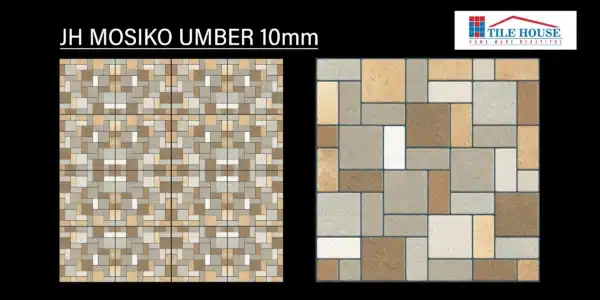 JH Misko Umber tile – bold umber-toned 1x1 ft parking tiles | Tile House in Chennai, showroom in Puzhal