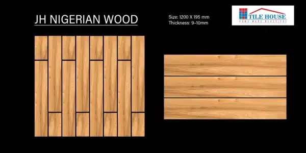 JH Nigerian Wood tile – deep wood finish 4x0.65 ft floor tile | Tile House in Chennai, showroom in Vadapalani