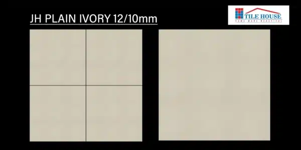JH Plain Ivory tile – 1x1 ft 12mm parking tiles with simple design | Tile House in Chennai, showroom in Redhills
