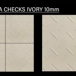 JH Polka Checks Ivory tile – 1x1 ft 10mm parking tiles with ivory grid pattern | Tile House in Chennai, showroom in Mint