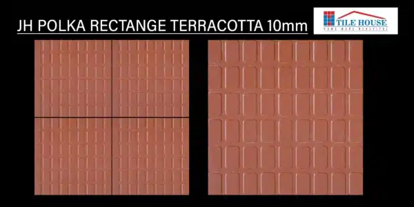 JH Polka Rectangle Terracotta tile – 1x1 ft earthy parking tile | Tile House in Chennai, showroom in Mint