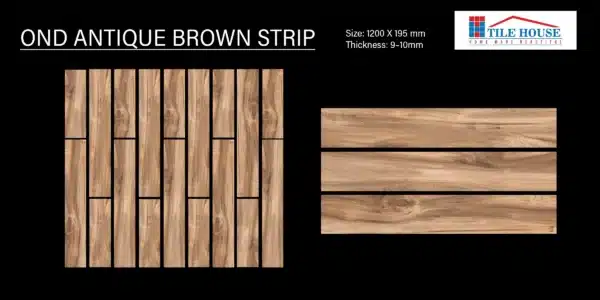 OND Antique Brown Strip tile – 4x0.65 ft wooden strip tile | Tile House in Chennai, showroom in Mint