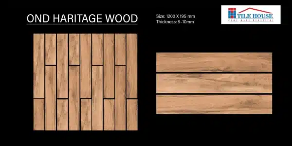 OND Hariage Wood tile – wood-look 4x0.65 ft floor tile | Tile House in Chennai, showroom in Puzhal