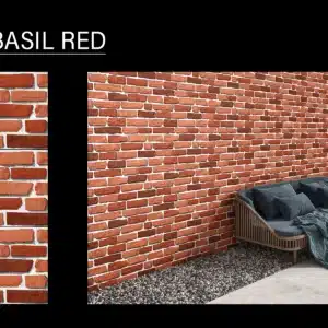 RY Basil Red – 18x12 inch elevation tile with rustic tone | Johnson Tiles | Tile House showroom, Mint, Chennai