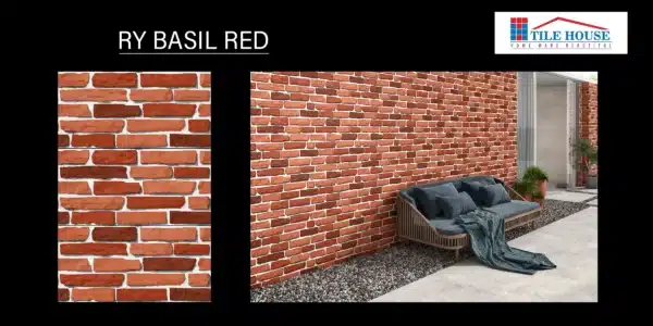 RY Basil Red – 18x12 inch elevation tile with rustic tone | Johnson Tiles | Tile House showroom, Mint, Chennai
