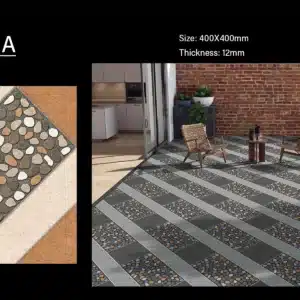 RY Enigma Bronze tile – rugged 40x40 parking tiles with rich bronze tone | Tile House in Chennai, showroom in Mint