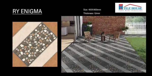 RY Enigma Bronze tile – rugged 40x40 parking tiles with rich bronze tone | Tile House in Chennai, showroom in Mint