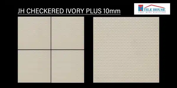 JH Checkered Ivory Plus tile – 1x1 ft textured parking tiles | Tile House in Chennai, showroom in Mint