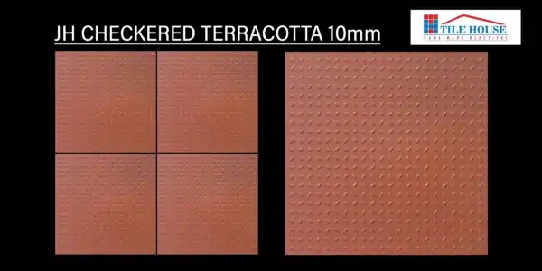 JH Checkered Terracotta tile – rustic 1x1 parking tiles for exteriors | Tile House in Chennai, showroom in Puzhal