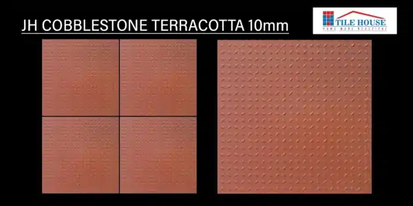 JH Cobblestone Terracotta tile – 1x1 ft rustic parking tiles | Tile House in Chennai, showroom in Vadapalani
