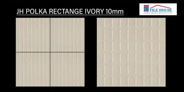 JH Polka Rectangle Ivory tile – rectangle pattern 1x1 ft parking tile | Tile House in Chennai, showroom in Madipakkam