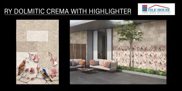 Dolmitic Crema Highlight – 18x12 inch highlight elevation tile | Johnson Tiles | Available at Tile House, Redhills