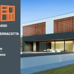 Square jali clay tile – bold, symmetrical terracotta design | 208x208 mm | Tile House Chennai – Redhills, Vadapalani