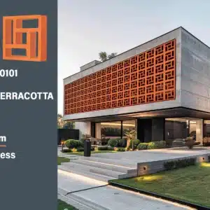 Swastik jali – cultural clay jali tile 208x208 mm | 63mm thick | Terracotta ventilation tile | Tile House Chennai – Puzhal