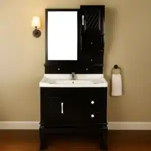 F 807 BM bathroom vanity – modern cabinet with basin & mirror | Johnson sanitaryware | Tile House showroom, Redhills, Chennai