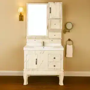 F 884 BM floor-mounted vanity in bathroom setting | Johnson sanitaryware | Tile House Puzhal showroom