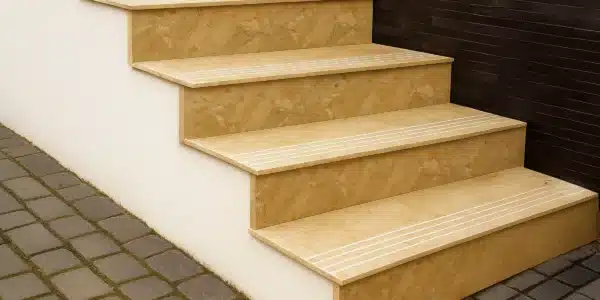 JH Step Dyna tile – 1x1 ft stair tile with stone pattern finish | Tile House in Chennai, showroom in Puzhal