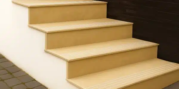 JH Step Pine tile – 1x1 ft wooden finish stair tile with grooves | Tile House in Chennai, showroom in Vadapalani