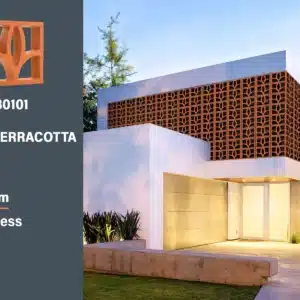 Lily clay jali tile – 208x208 mm terracotta block with floral cut | Tile House Chennai | Available at Vadapalani, Mint & Redhills