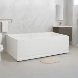 Toro bathtub – freestanding designer tub with sleek edges | Johnson sanitaryware | Tile House showroom, Puzhal, Chennai