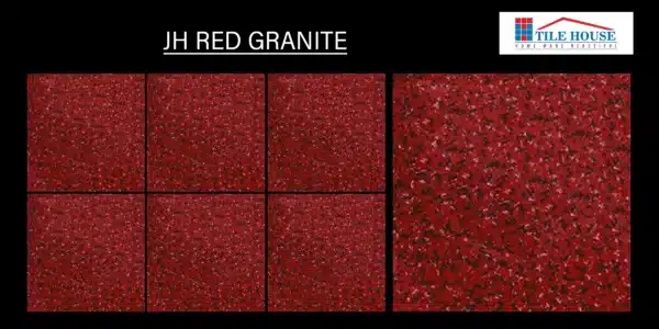 JH Red Granite 1x1 ft tile – classic red granite-look floor tiles design | Tile House in Chennai, showroom in Mint