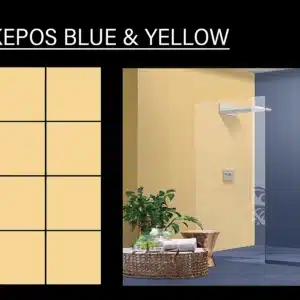 OND Kepos Blue & Yellow 1x1 ft tile – 20x20 cm floor tiles design for home | Tile House in Chennai, showroom in Redhills