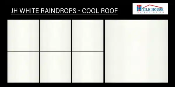 JH Cool Roof White Raindrops tile – 1x1 ft, 20x20 cm reflective tiles design | Tile House in Chennai, showroom in Madipakkam