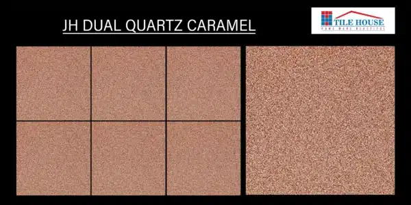 JH Dual Quartz Caramel tile – warm 1x1 ft floor tiles design in 20x20 cm | Tile House in Chennai, showroom in Puzhal
