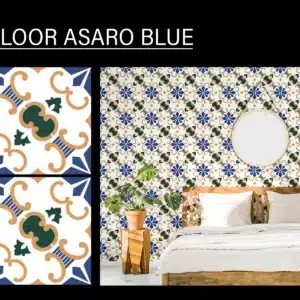 OND Asaro Blue tile – bold blue 20x20 cm 1x1 ft floor tiles with designs | Tile House in Chennai, showroom in Mint