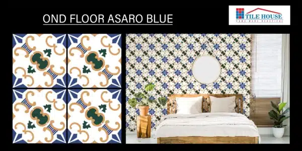 OND Asaro Blue tile – bold blue 20x20 cm 1x1 ft floor tiles with designs | Tile House in Chennai, showroom in Mint