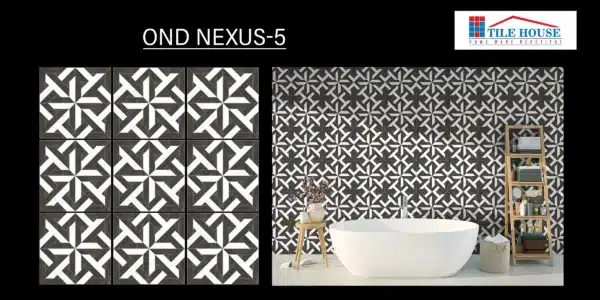 OND Nexus-5 tile – modern 1x1 ft floor tiles design in 20x20 cm | Tile House in Chennai, showroom in Madipakkam