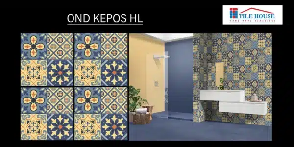 OND Kepos HL 1x1 ft tile – floral 20x20 cm floor tiles design for home | Tile House in Chennai, showroom in Redhills