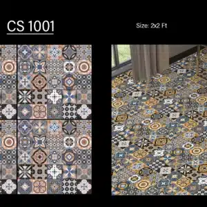 Room with CS 1001 tiles – simple and elegant 2x2 ft tiles design for home | Best tiles showroom in Redhills – Tile House