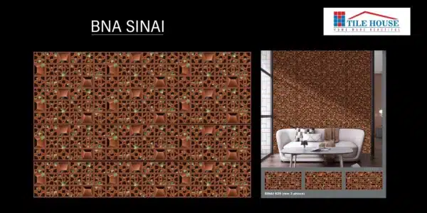 BNA Sinai – 2x1 ft elevation tile with textured stone finish | Johnson Tiles | Tile House showroom, Madipakkam, Chennai